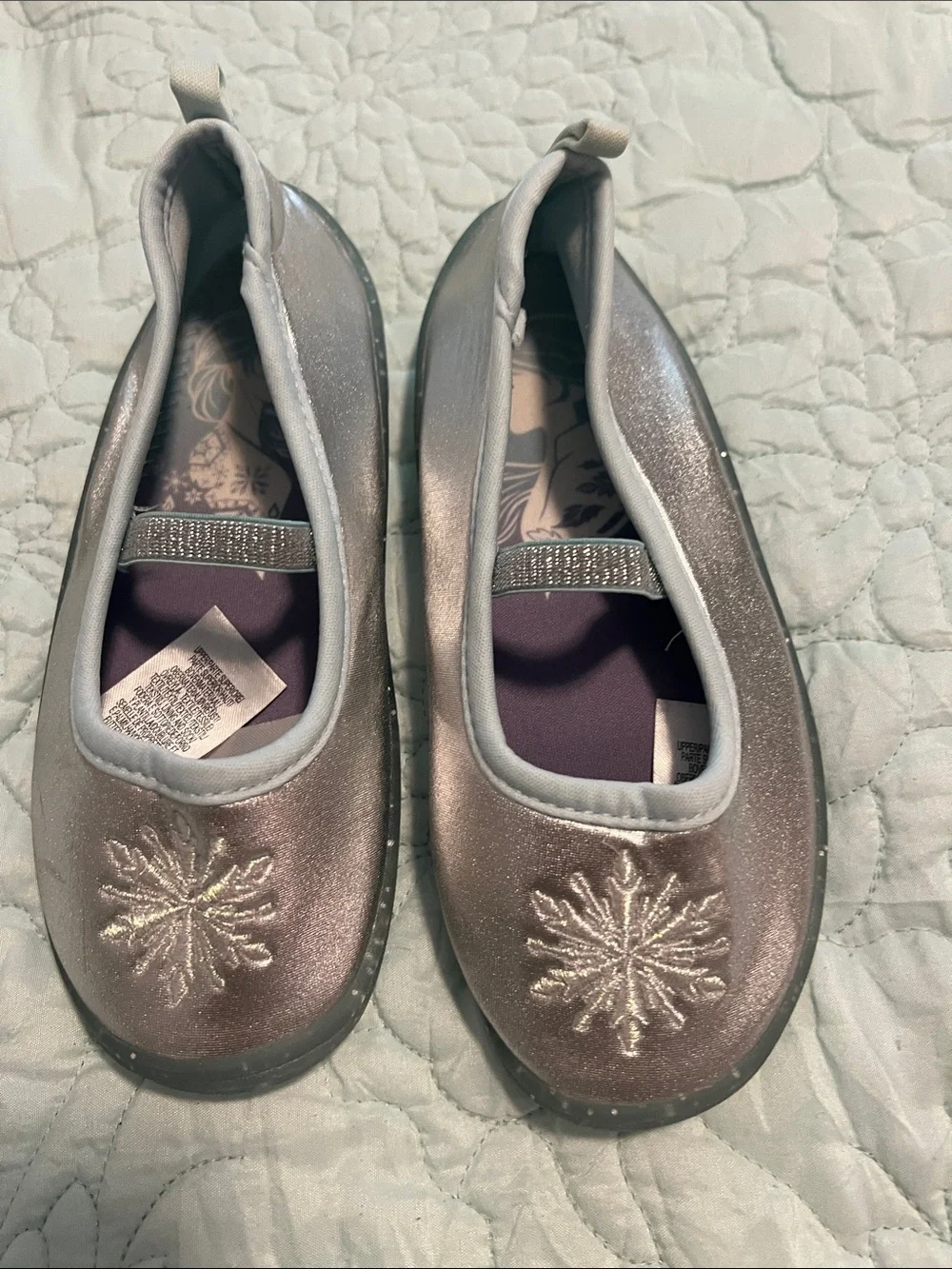 Disney, Girls' Sparkle Snowflake - Silver, “Frozen”water shoes, NWOT